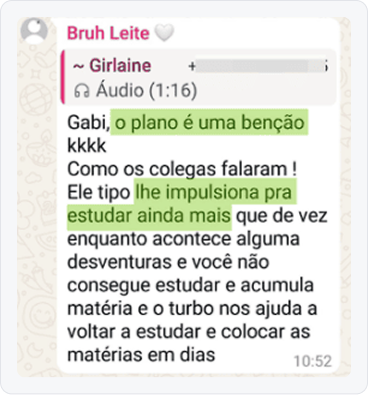 Depoimento de aluna Girlaine